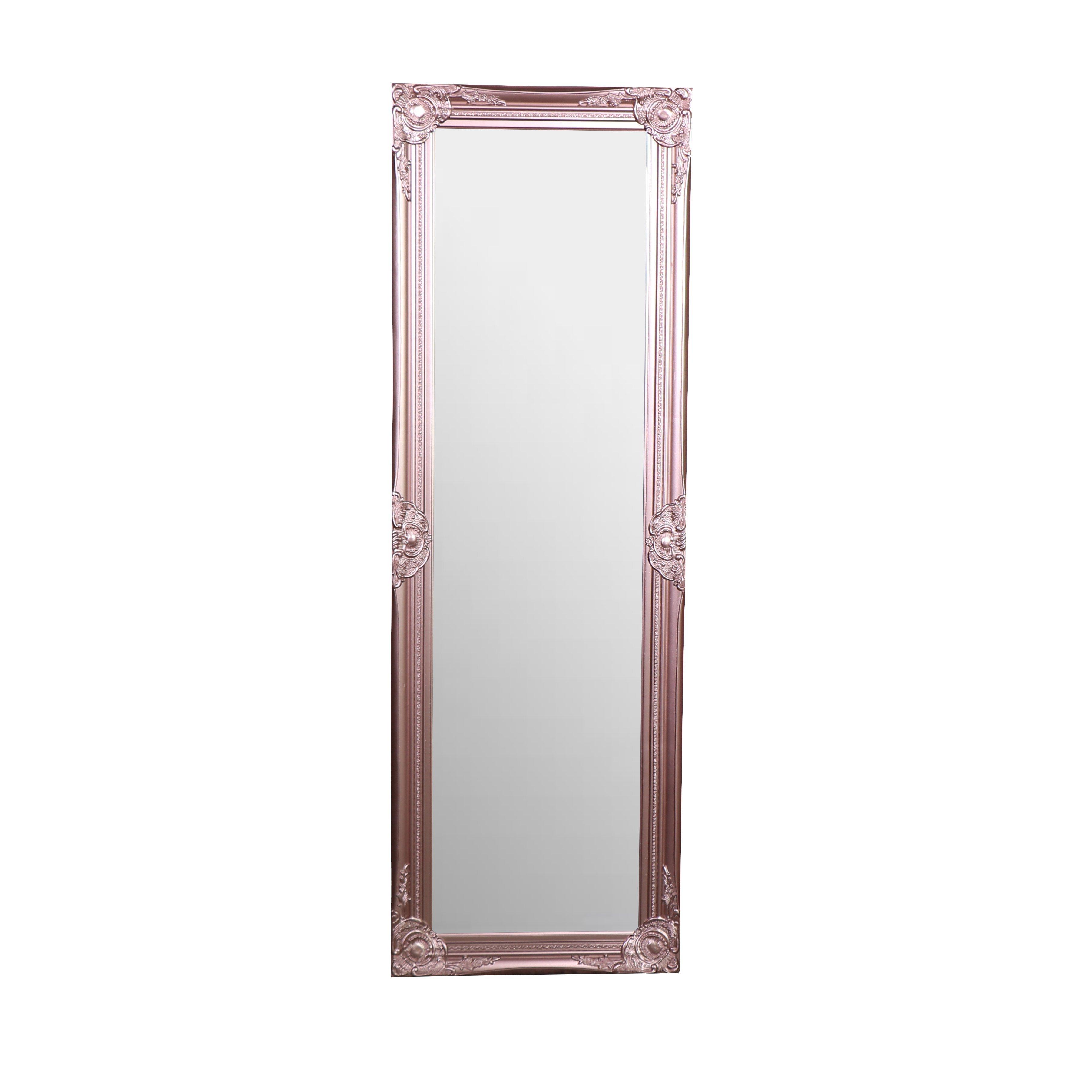 Tall Ornate Rose Gold Pink Mirror 47cm X 142cm